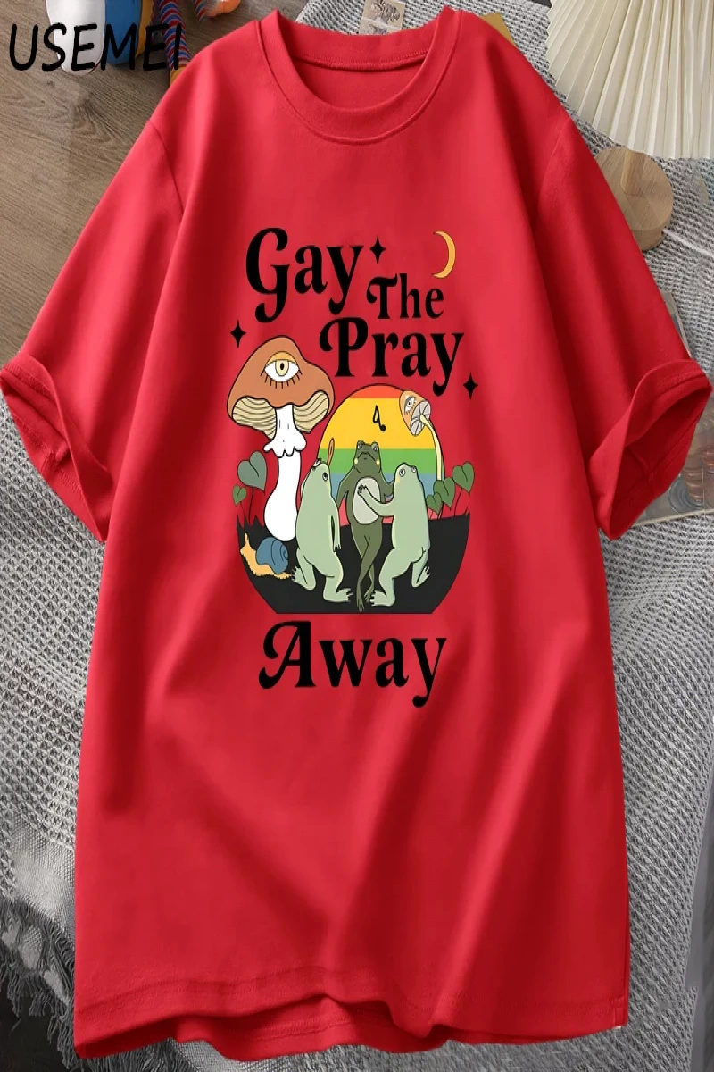 Eşcinsel Dua Uzakta TKadın Erkek Gurur Ay Kurbağa LGBTQ T-Shirt Aşk Aşk Baskılı T-shi 2888