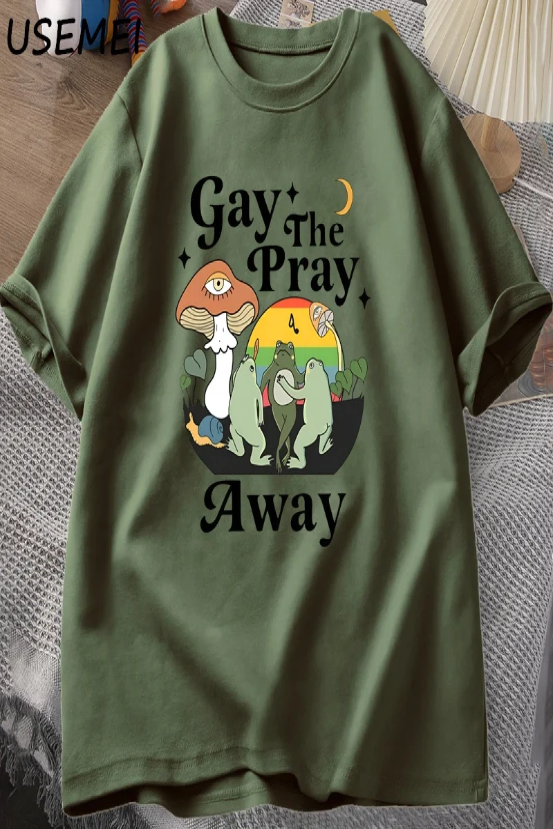 Eşcinsel Dua Uzakta TKadın Erkek Gurur Ay Kurbağa LGBTQ T-Shirt Aşk Aşk Baskılı T-shi 2888