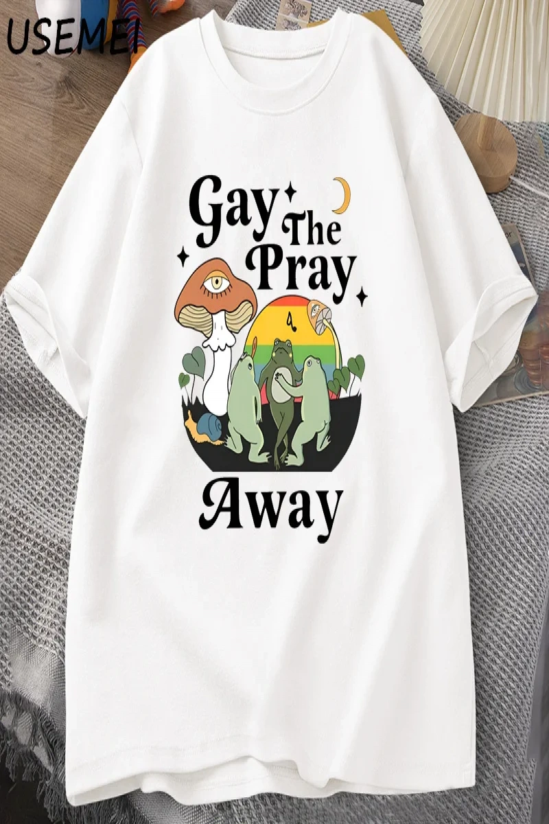 Eşcinsel Dua Uzakta TKadın Erkek Gurur Ay Kurbağa LGBTQ T-Shirt Aşk Aşk Baskılı T-shi 2888