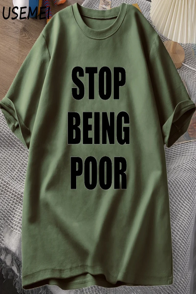 Fakir olmak durdurmak TShirt kadınlar rahat pamuk baskılı tişört Y2K ünlü ilham grafik T-shir 3000
