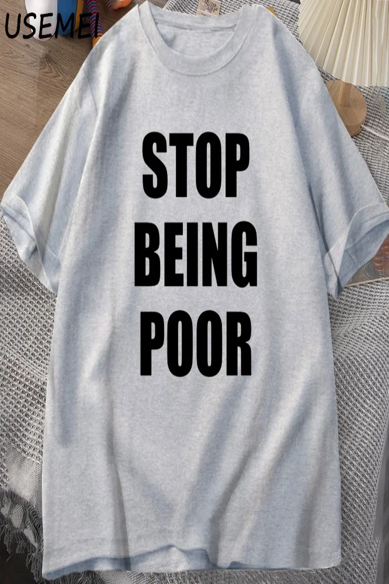 Fakir olmak durdurmak TShirt kadınlar rahat pamuk baskılı tişört Y2K ünlü ilham grafik T-shir 3000