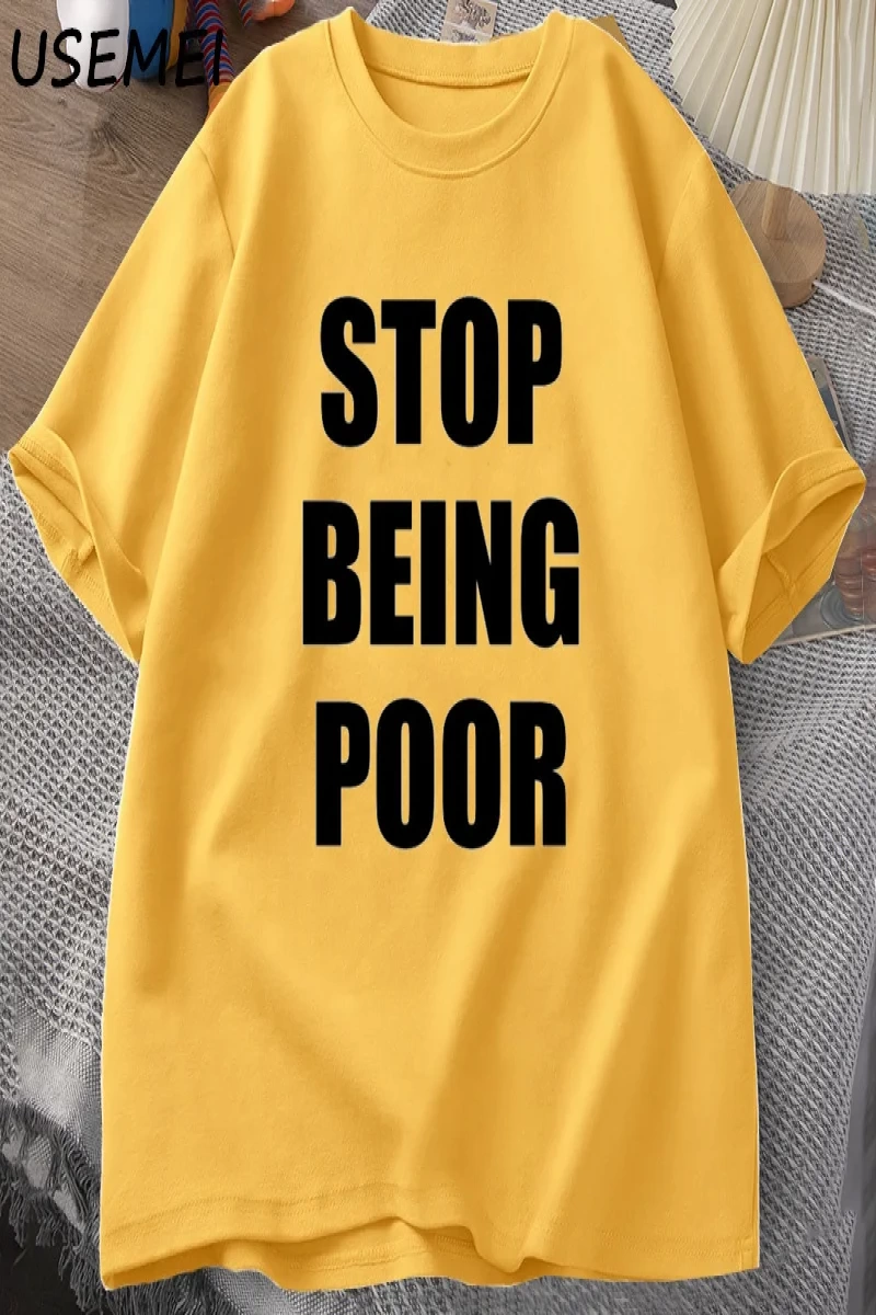Fakir olmak durdurmak TShirt kadınlar rahat pamuk baskılı tişört Y2K ünlü ilham grafik T-shir 3000