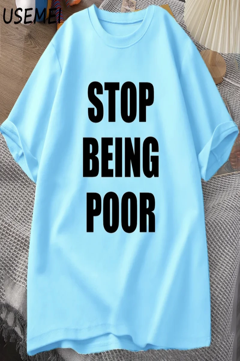 Fakir olmak durdurmak TShirt kadınlar rahat pamuk baskılı tişört Y2K ünlü ilham grafik T-shir 3000