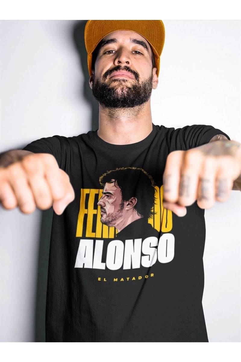 Fernando Alonso El Matador Siyah T-shirt
