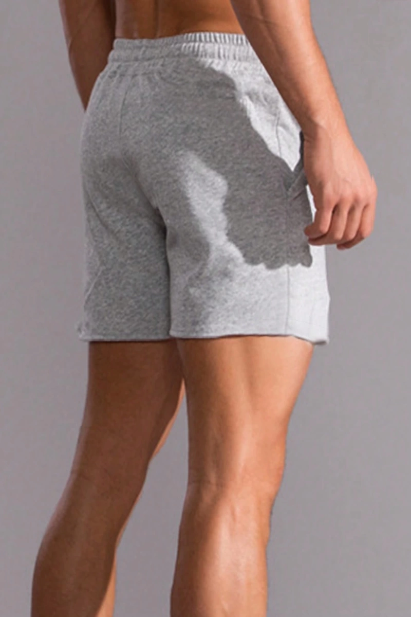 Fit Erkek Çiçek Desenli Bağcıklı Bel Şort Sweat Grafik Düz Spor