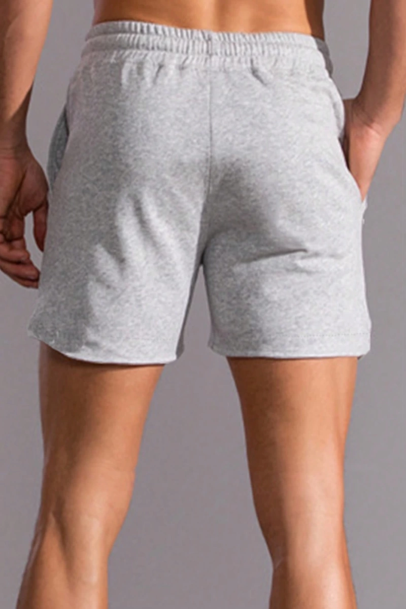 Fit Erkek Çiçek Desenli Bağcıklı Bel Şort Sweat Grafik Düz Spor
