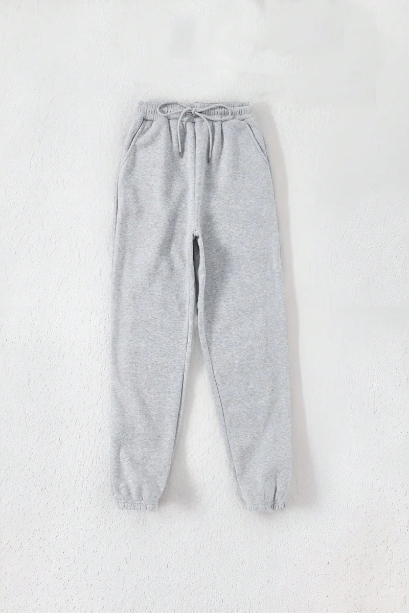 Flirla Kadın Günlük Leopar ve Harf Baskılı Uzun Bağcıklı Spor Pantolon, Sonbahar/Kış