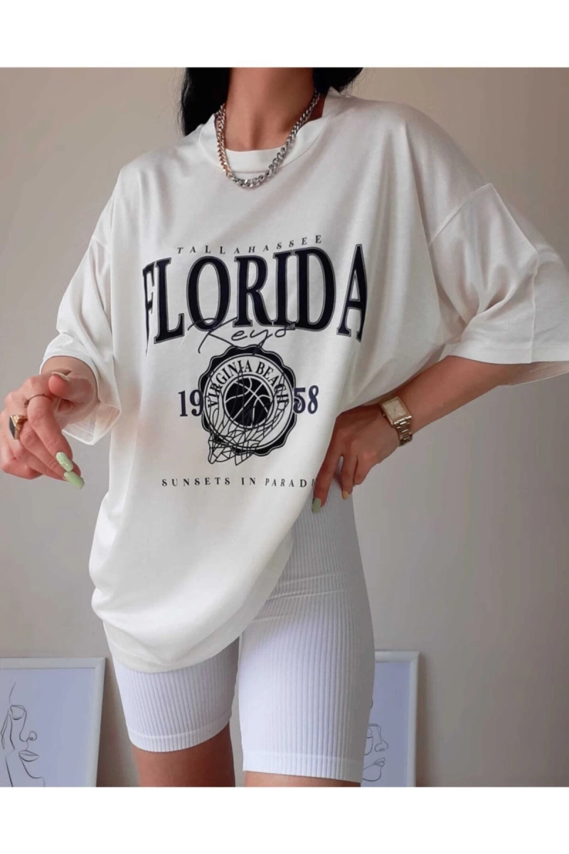 Florida Kadın Beyaz Oversize