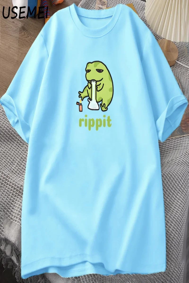 Funny Rippit T-Shirt Frog Graphic T Shirt Causal Cotton Short Sleeve Printed Tshirt Harajuku  2796