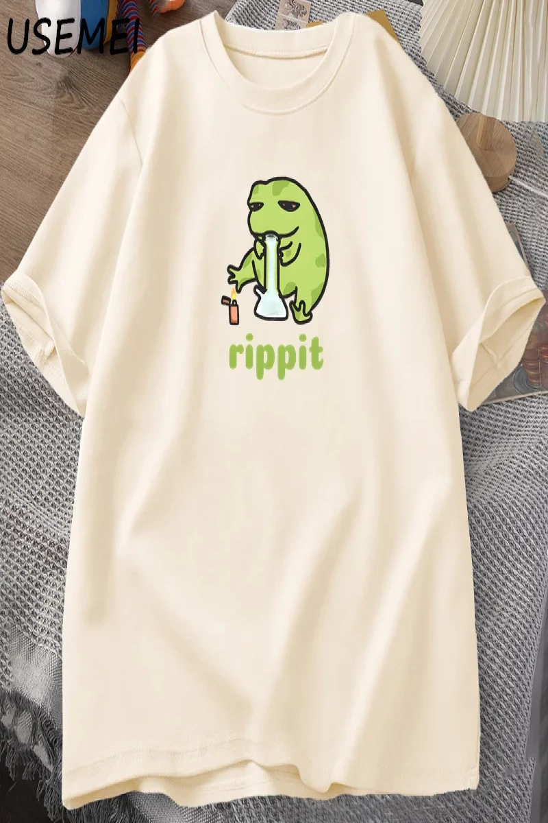 Funny Rippit T-Shirt Frog Graphic T Shirt Causal Cotton Short Sleeve Printed Tshirt Harajuku  2796