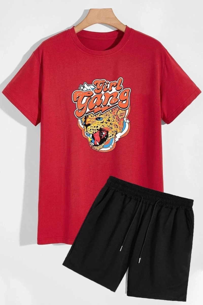 Girlgang Şort T-shirt Eşofman Takımı TSH-GIRLGANG-SHRT-DUZ