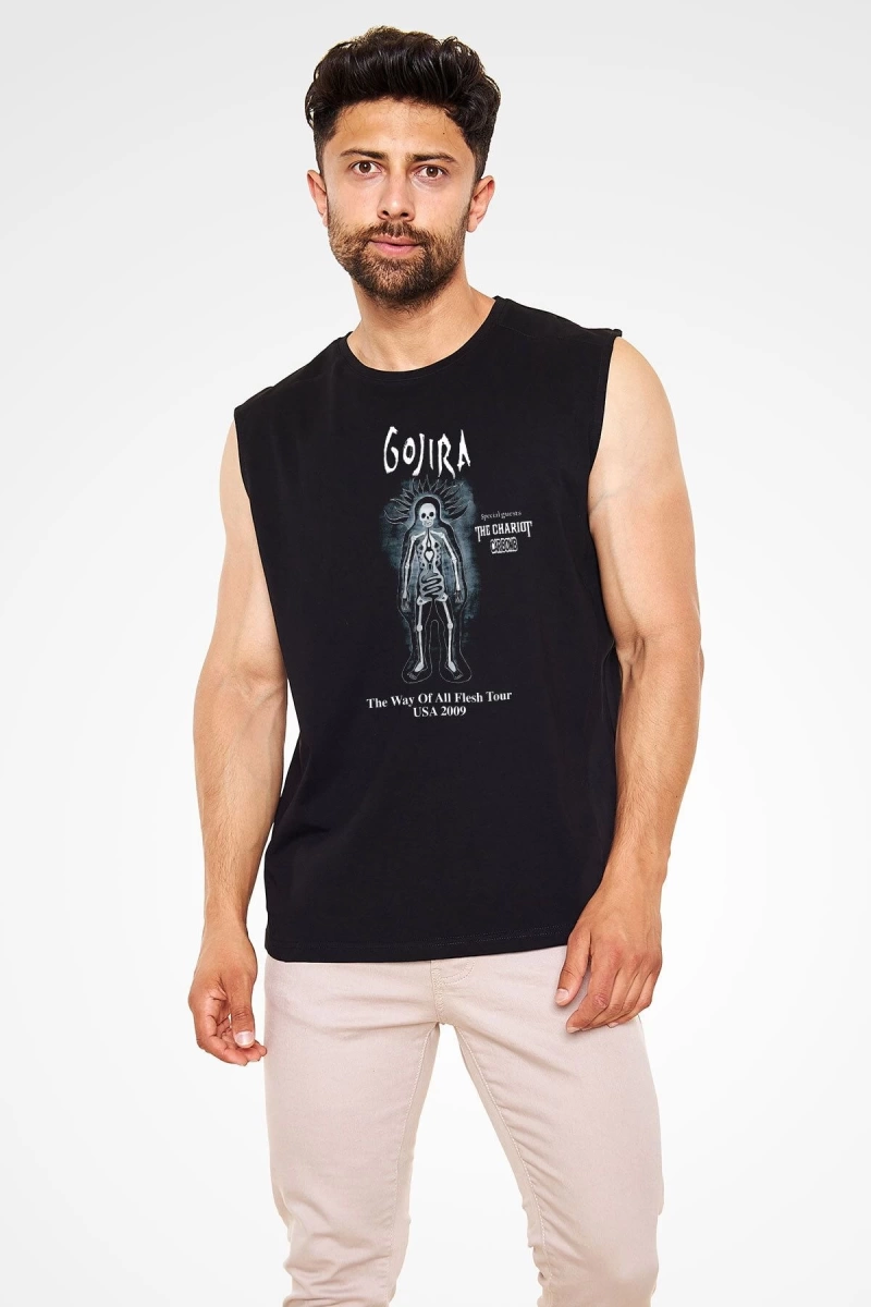 Gojira Siyah Kolsuz Tişört T-shirt