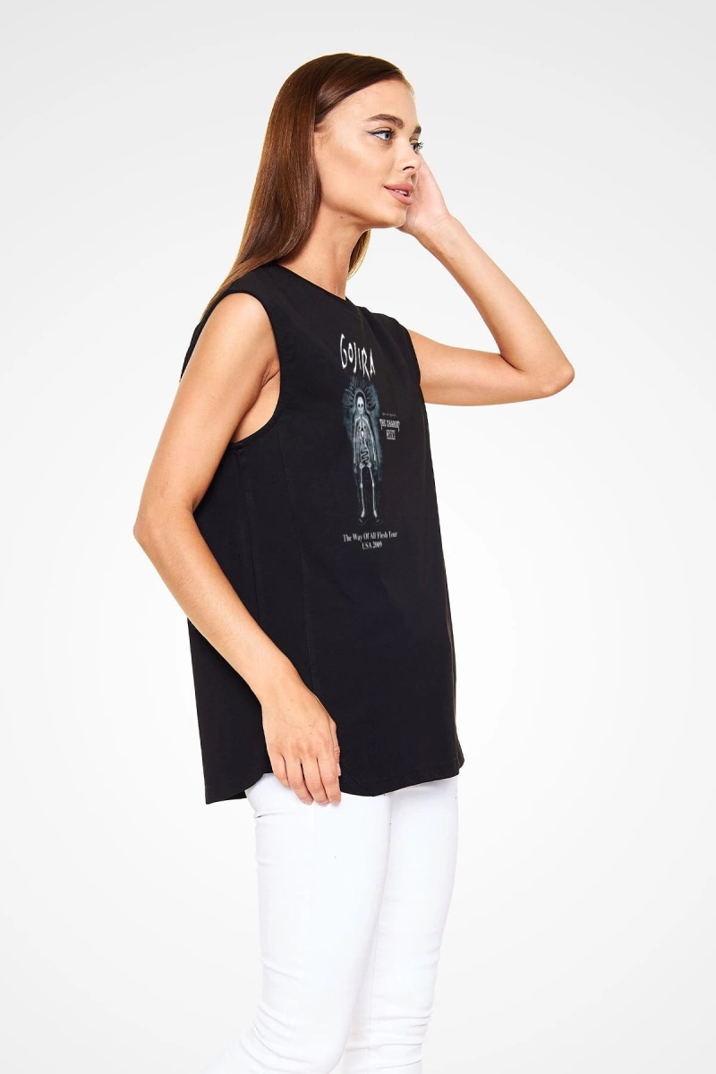 Gojira Siyah Kolsuz Tişört T-shirt