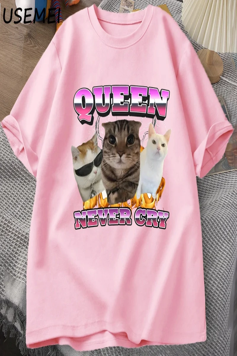Goofy Cat kedi T Shirt Meme Dank Cursed Weirdcore Cringey t-shirt erkekler kadınlar ben çok a 2857