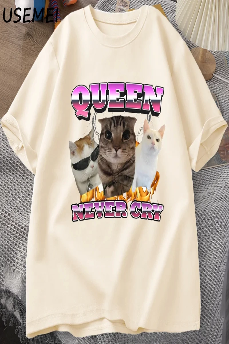 Goofy Cat kedi T Shirt Meme Dank Cursed Weirdcore Cringey t-shirt erkekler kadınlar ben çok a 2857
