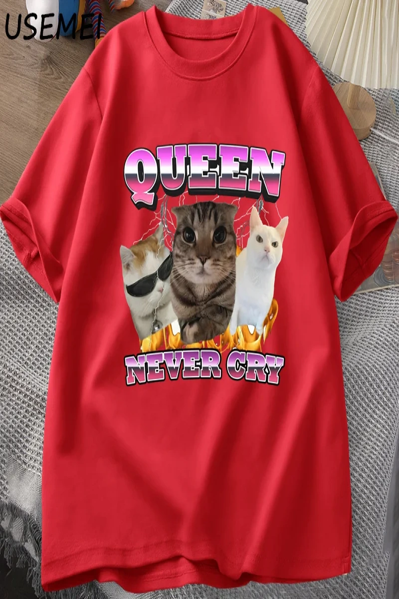 Goofy Cat kedi T Shirt Meme Dank Cursed Weirdcore Cringey t-shirt erkekler kadınlar ben çok a 2857
