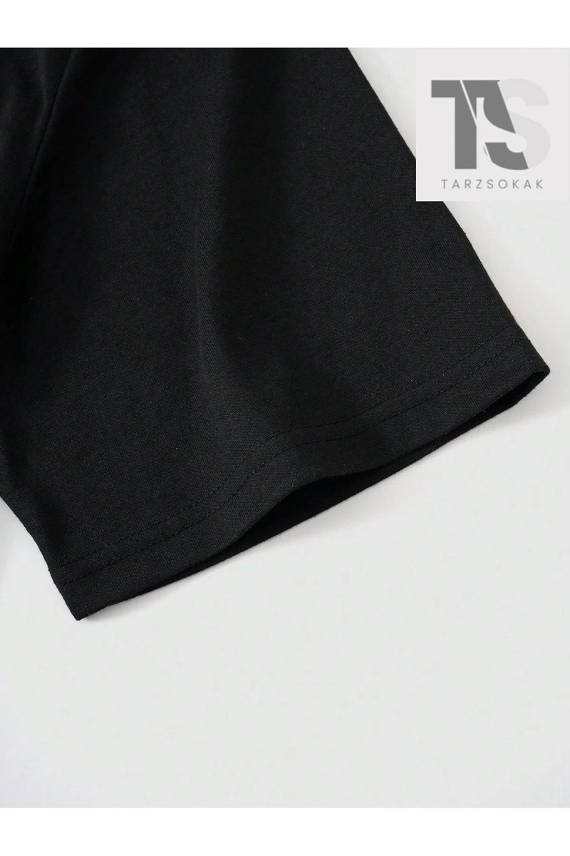Goth Erkek Alfabe ve Beş Köşeli Yıldız Baskılı T-shirt