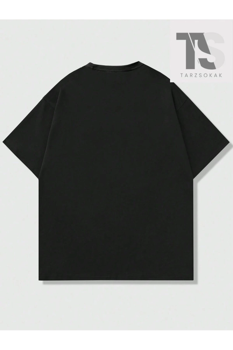 Goth Erkek Koyu Gotik Kafatası Baskılı T-Shirt