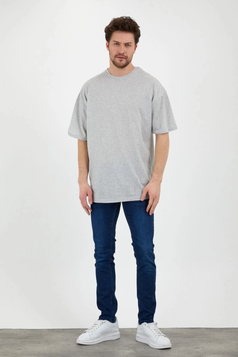 Gri Unisex Bol Kesim Oversize Tshirt