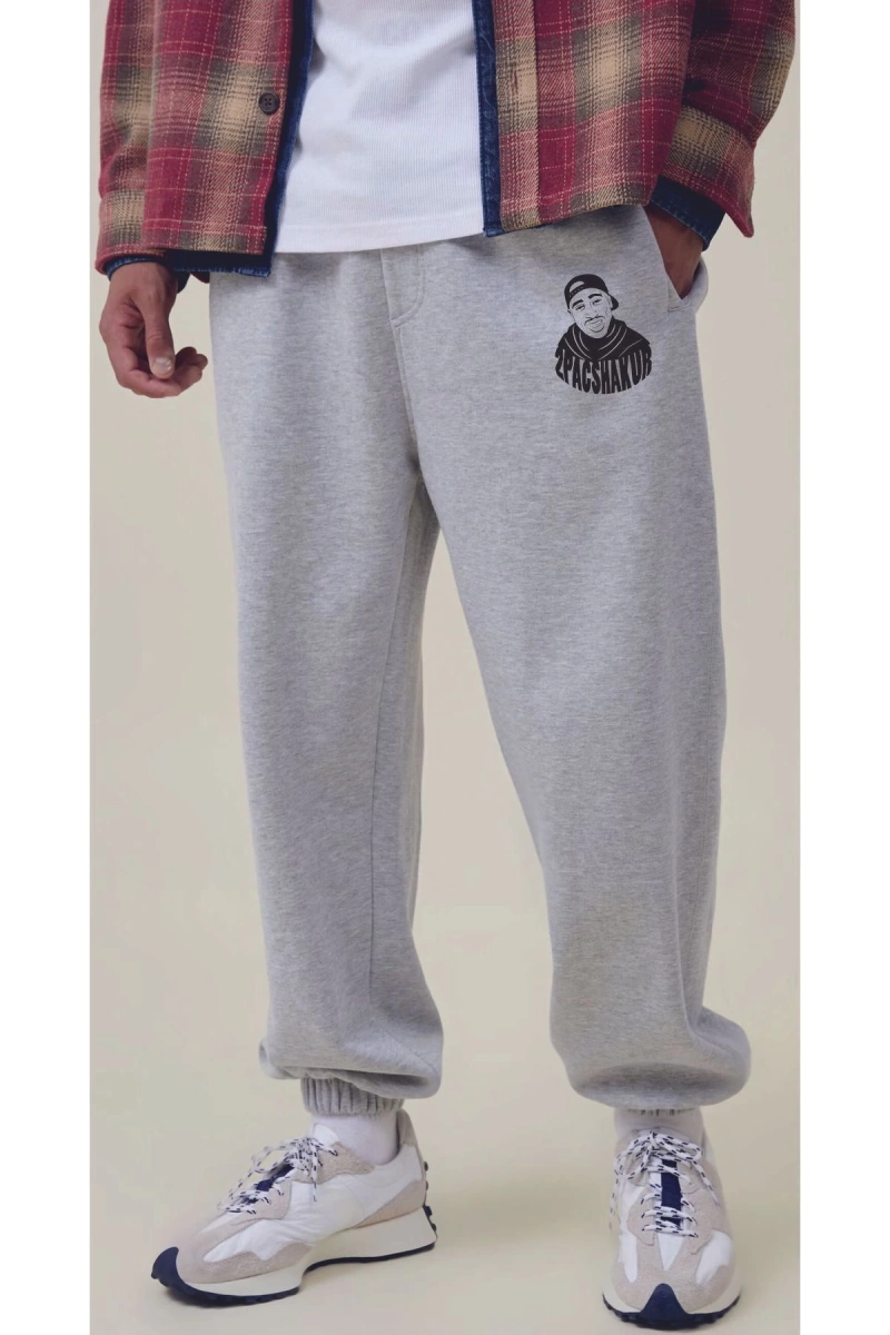 Gri Unisex Butterfly Baskılı Jogger Eşofman