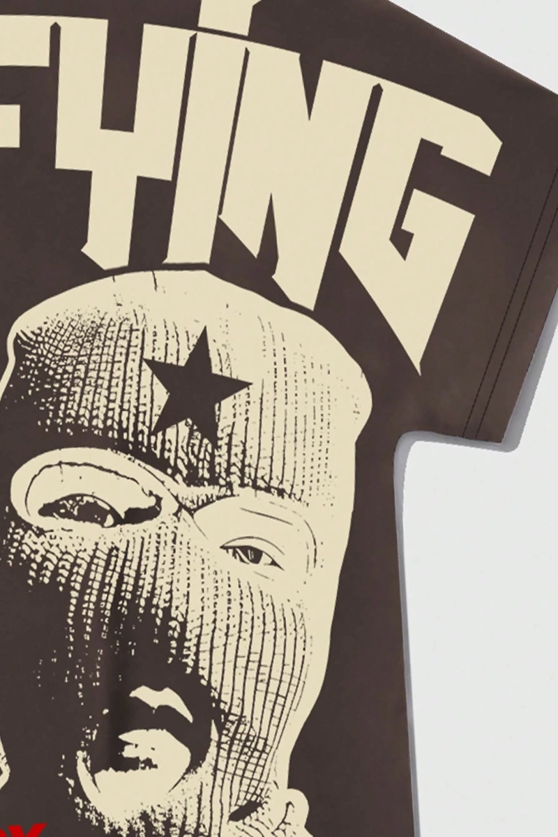Grunge Punk Erkek Retro Sokak Grafik Baskılı Bol Kesim Kısa Kollu Tişört, Yazlık So