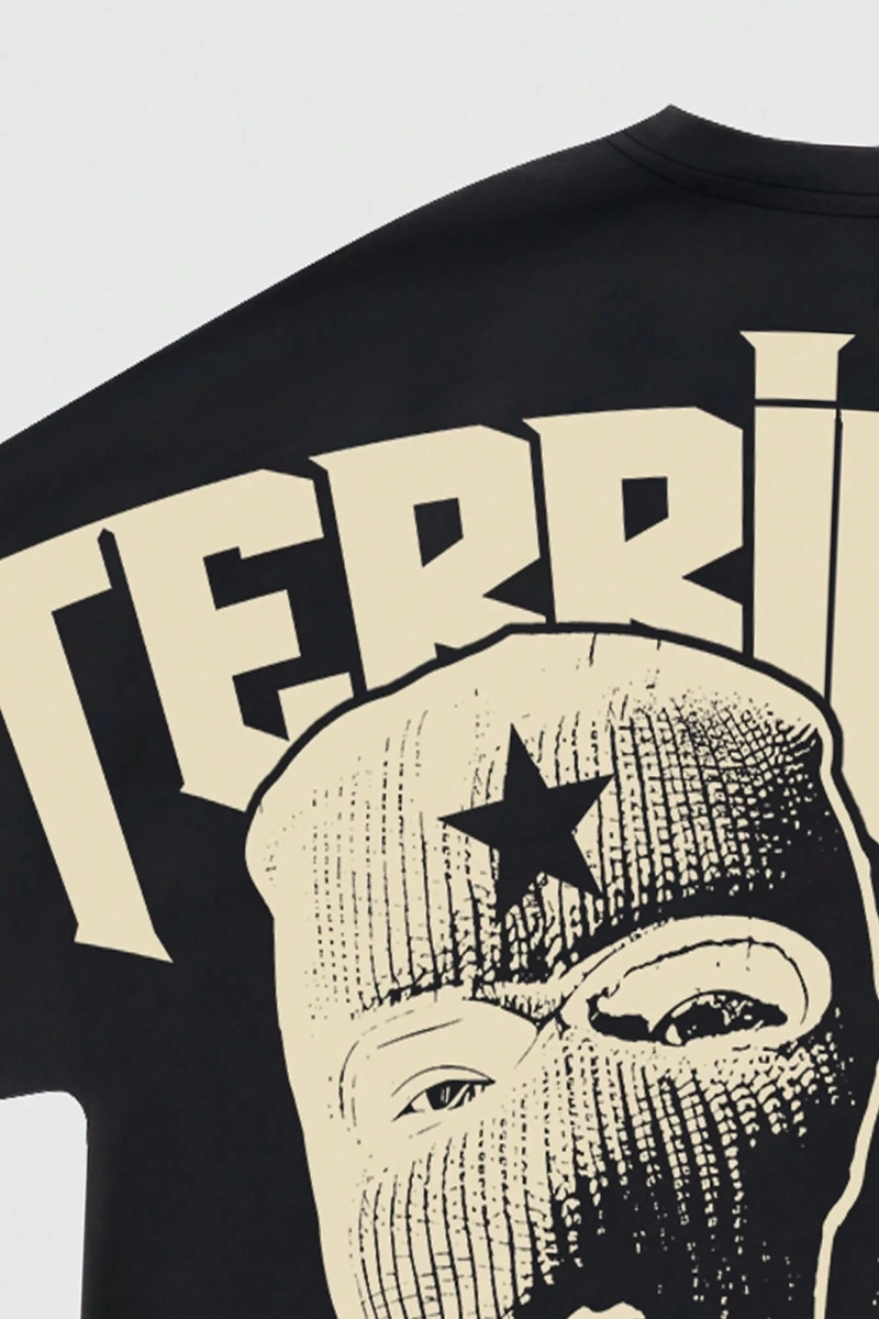 Grunge Punk Erkek Retro Sokak Grafik Baskılı Bol Kesim Kısa Kollu Tişört, Yazlık So