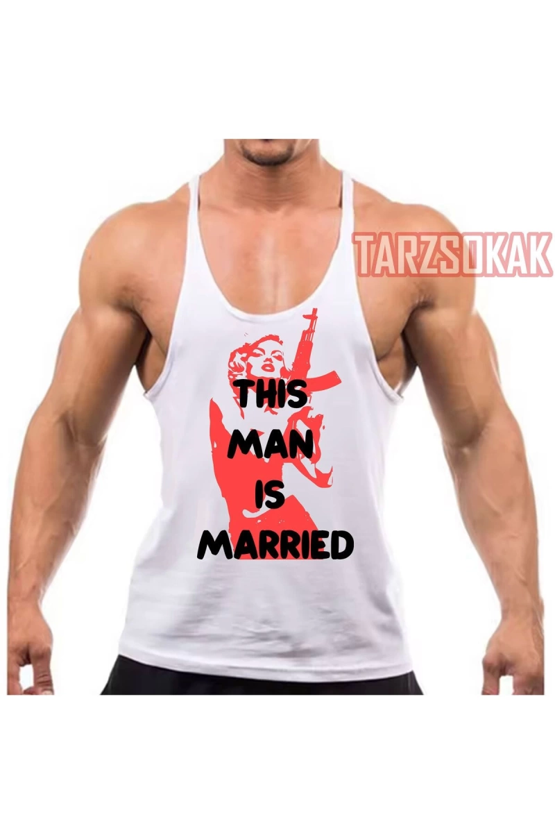 Gym Tank Top Fitness Sporcu Atleti BU ADAM EVLİ