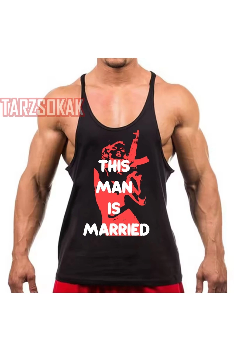 Gym Tank Top Fitness Sporcu Atleti BU ADAM EVLİ
