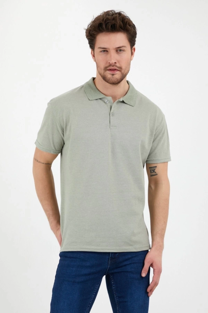 Haki Dar/slim Fitt Polo Yaka Tshirt