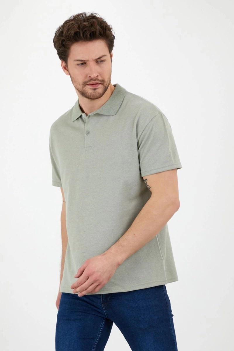 Haki Dar/slim Fitt Polo Yaka Tshirt