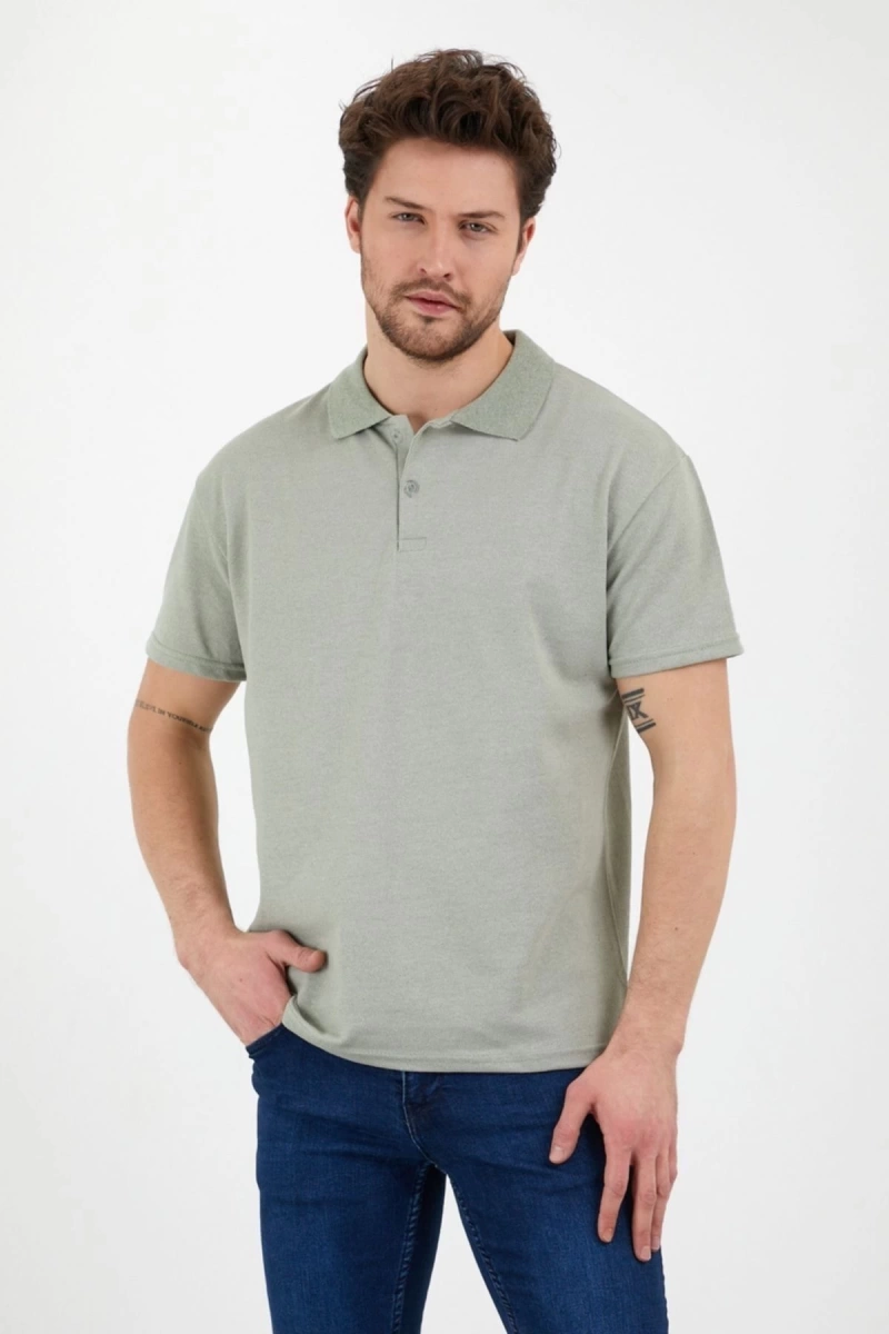 Haki Dar/slim Fitt Polo Yaka Tshirt