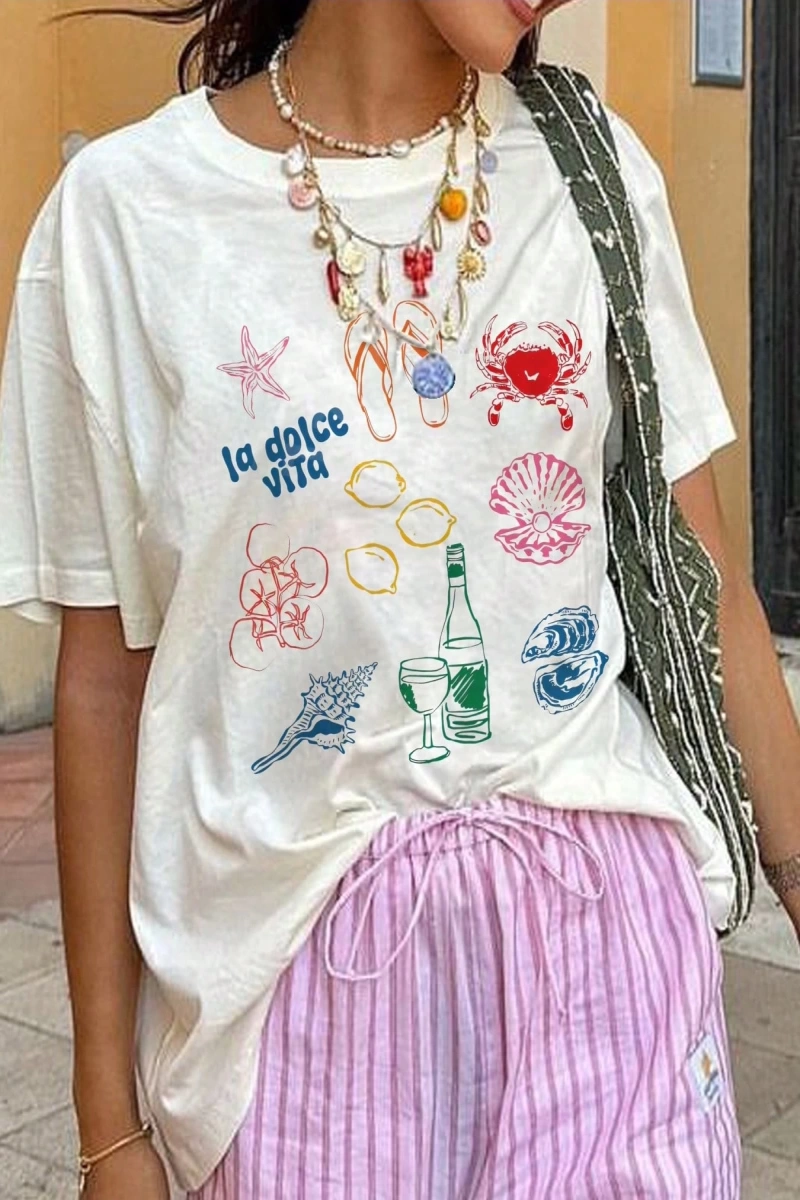 Harfli Grafik Kontrast Raglan Kollu Tişört