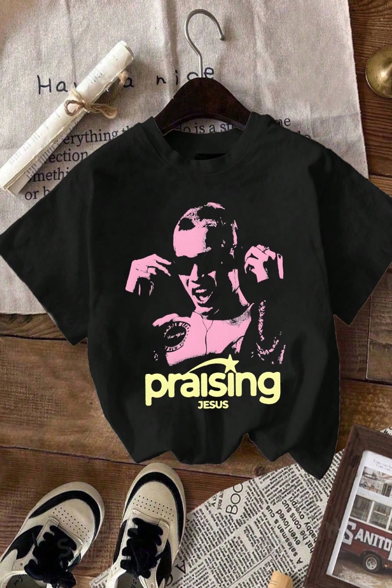 Harfli Grafik Kontrast Raglan Kollu Tişört