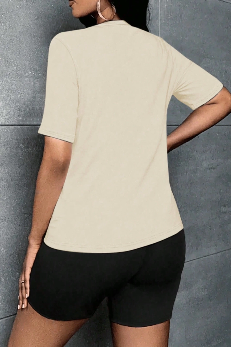 Harfli Grafik Kontrast Raglan Kollu Tişört