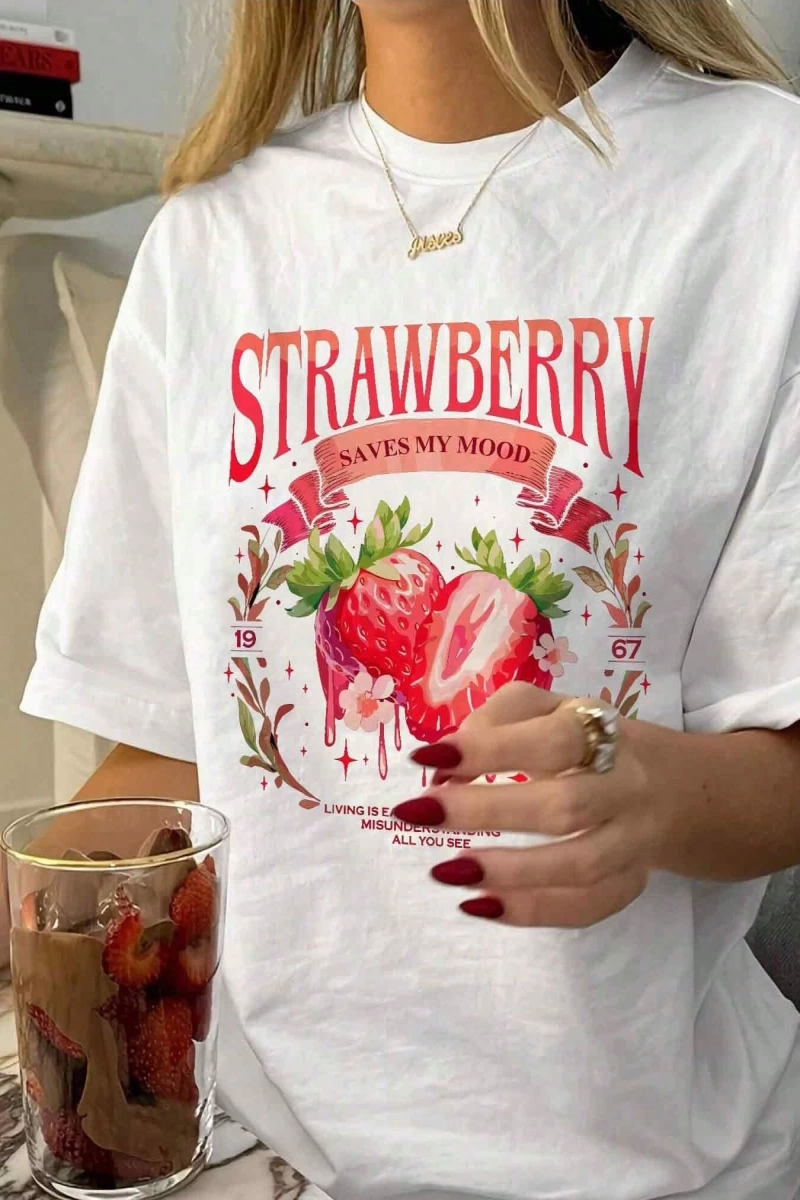 Harfli Grafik Kontrast Raglan Kollu Tişört