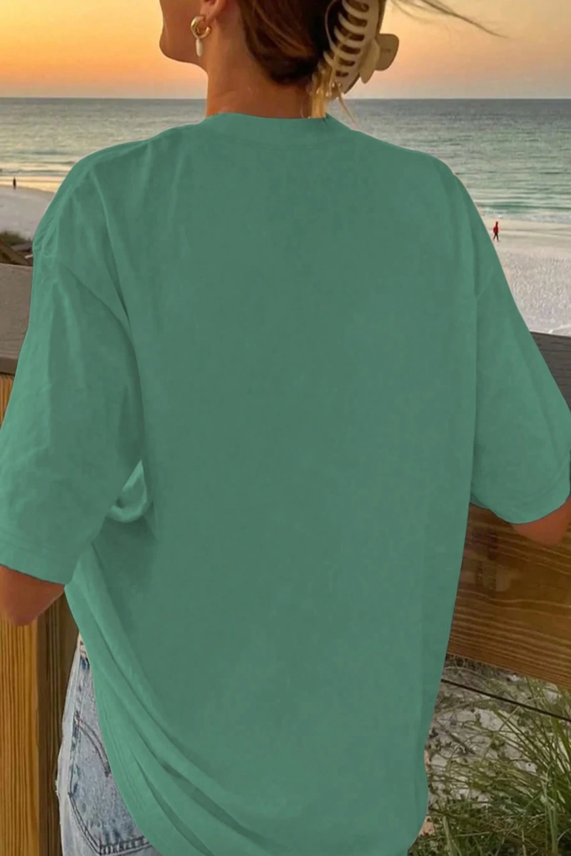 Harfli Grafik Kontrast Raglan Kollu Tişört