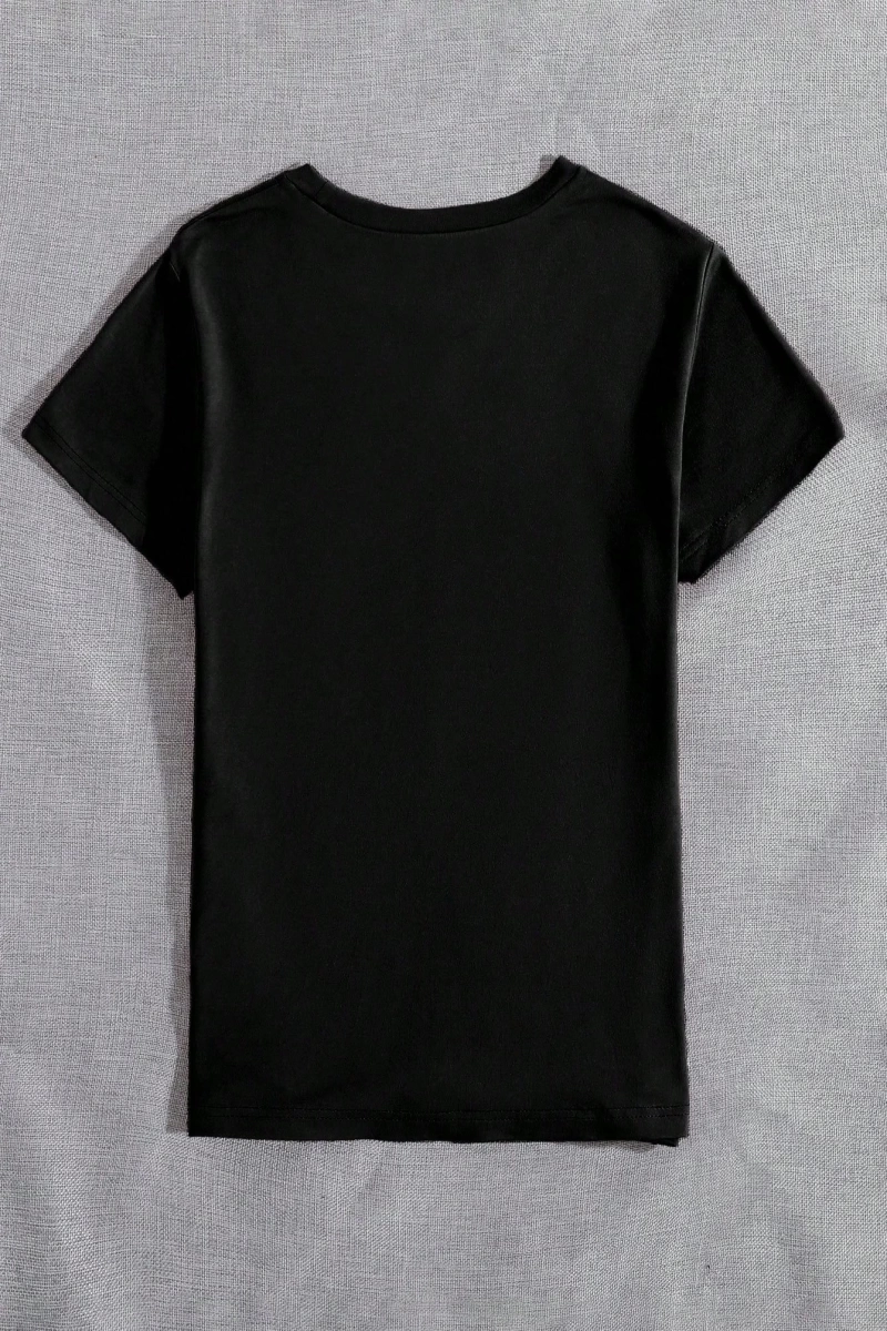 Harfli Grafik Kontrast Raglan Kollu Tişört