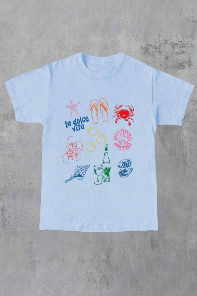 Harfli Grafik Kontrast Raglan Kollu Tişört