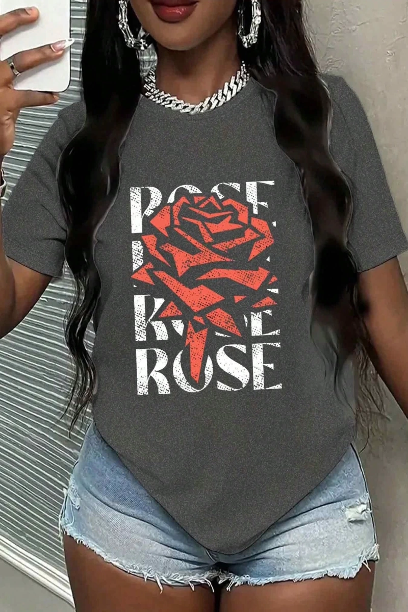 Harfli Grafik Kontrast Raglan Kollu Tişört
