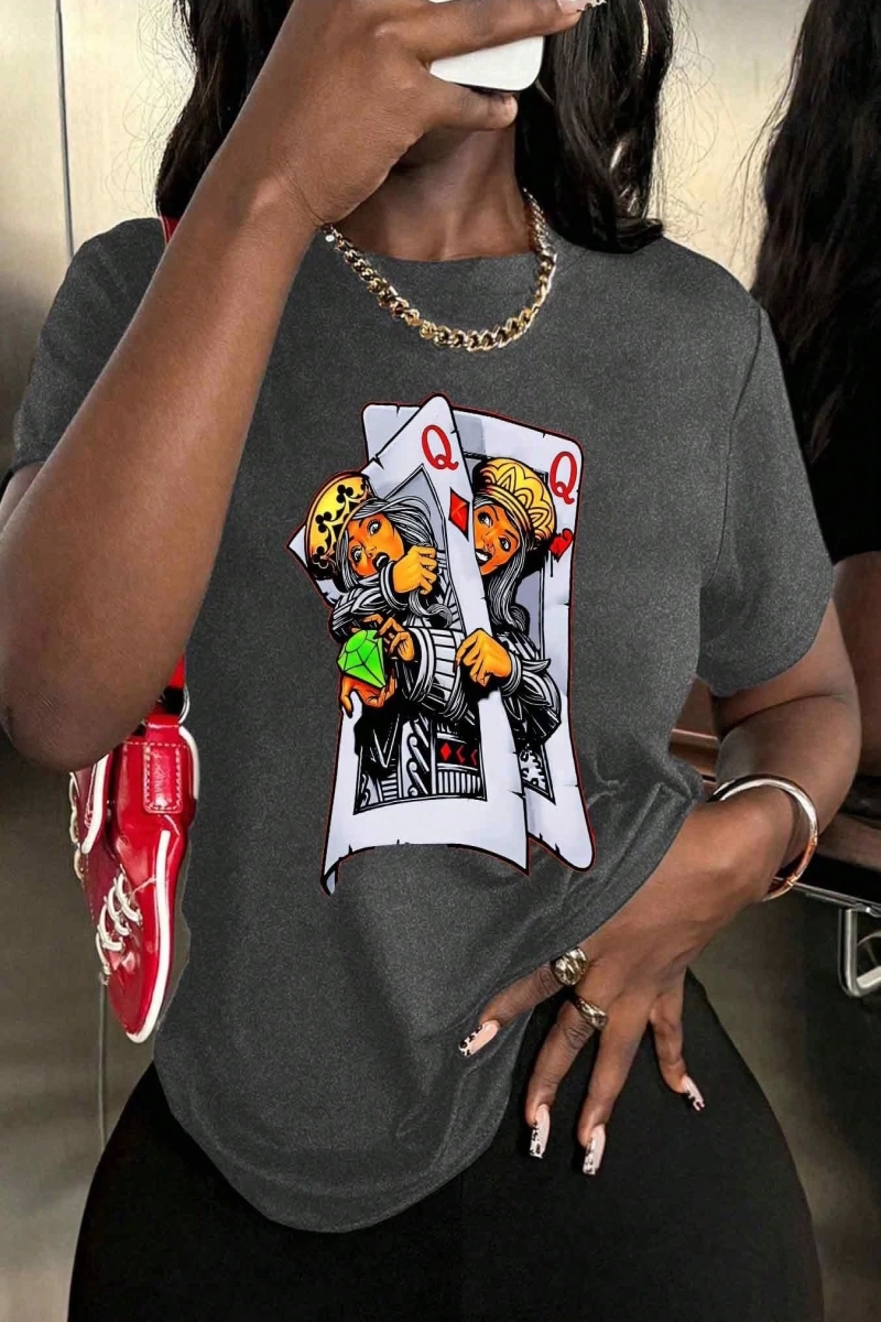 Harfli Grafik Kontrast Raglan Kollu Tişört
