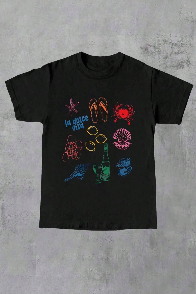 Harfli Grafik Kontrast Raglan Kollu Tişört