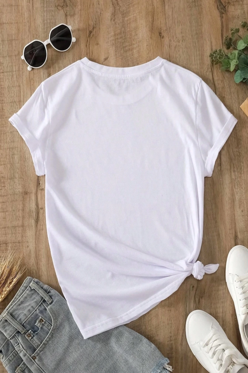 Harfli Grafik Kontrast Raglan Kollu Tişört