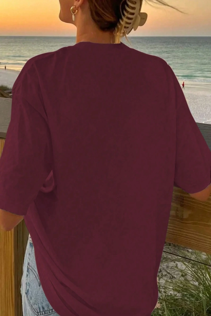Harfli Grafik Kontrast Raglan Kollu Tişört