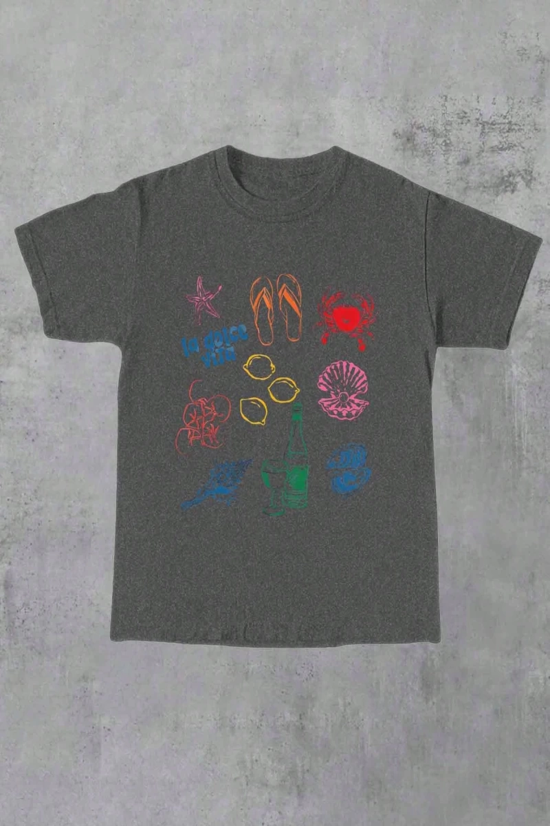 Harfli Grafik Kontrast Raglan Kollu Tişört