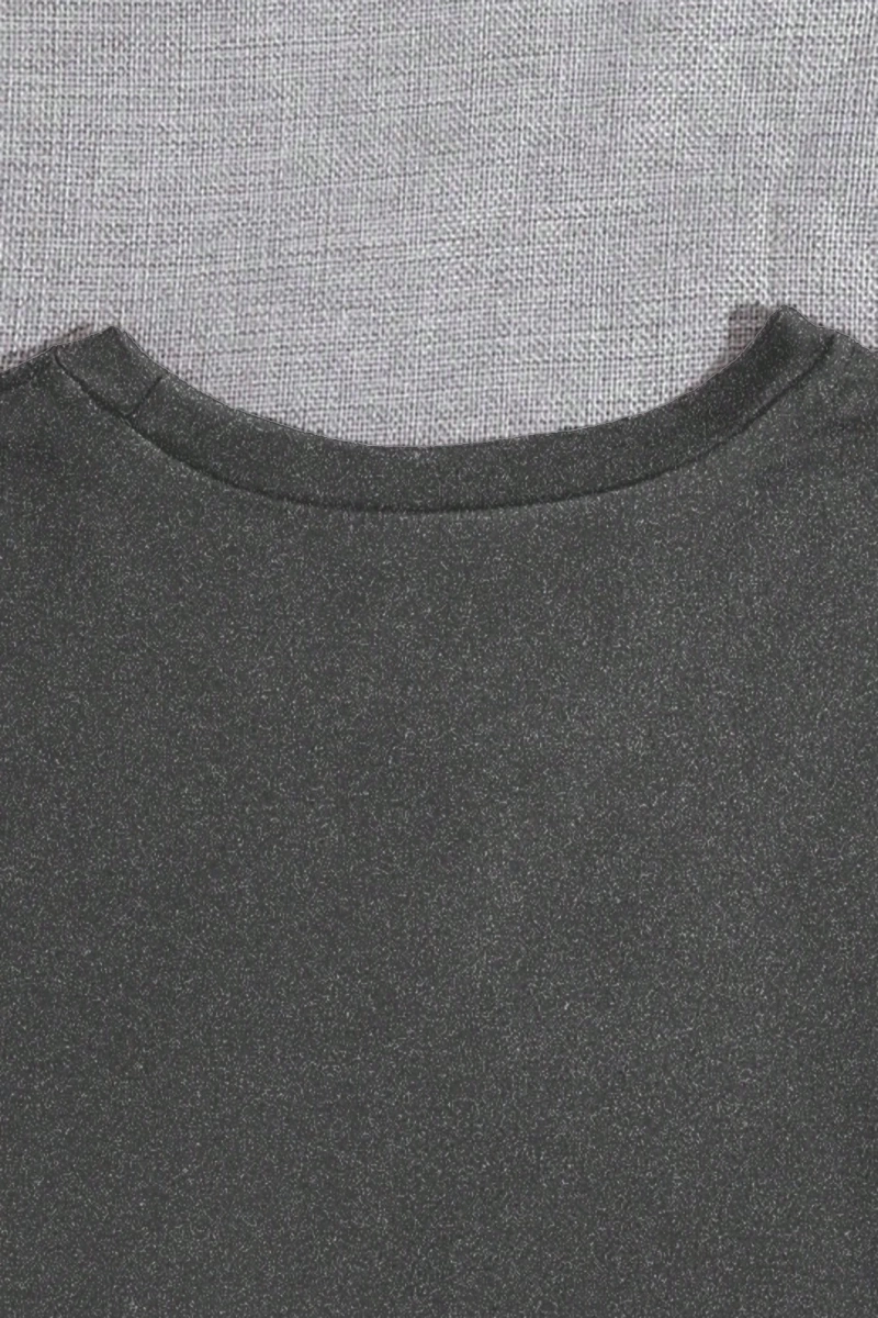 Harfli Grafik Kontrast Raglan Kollu Tişört