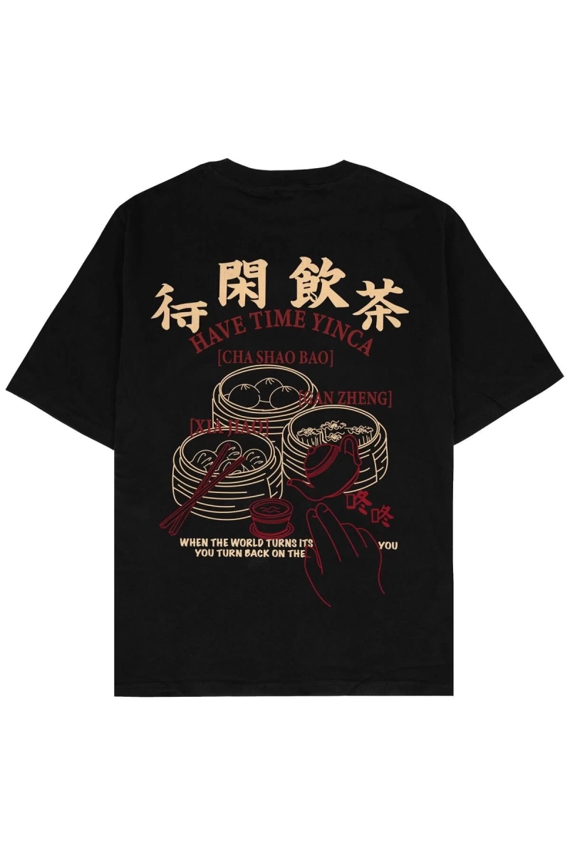 Havetime Siyah Oversize Unisex T-shirt