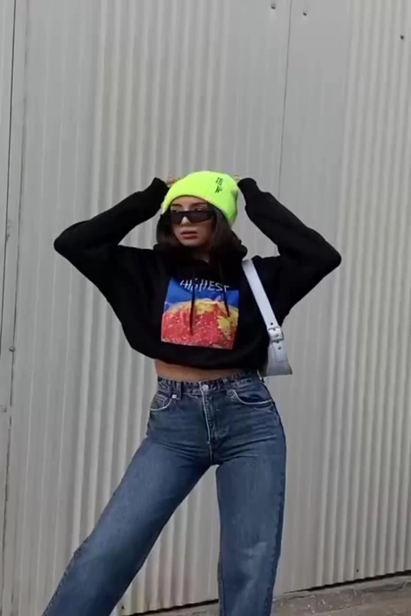Highest Oversize Sweatshirt Hoodie Siyah