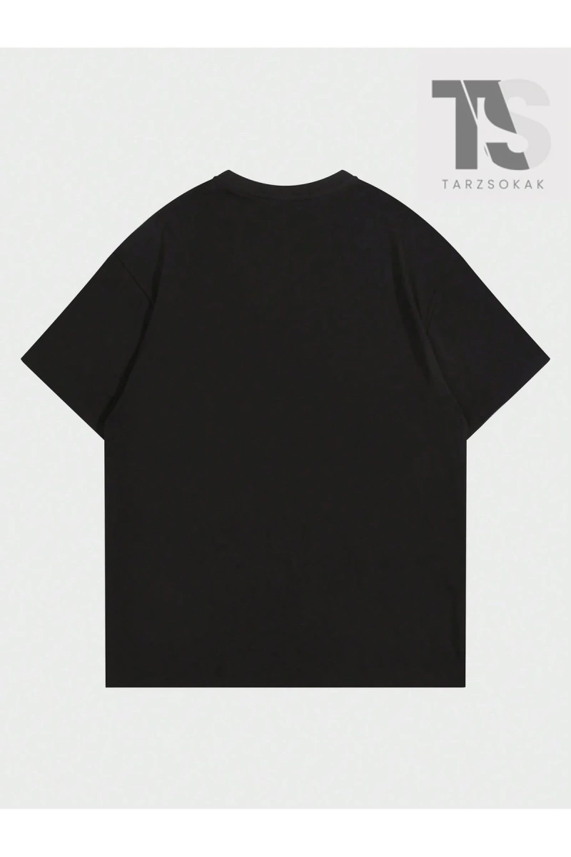 Hindistan Cevizi Ağacı ve Slogan Baskılı Erkek T-Shirt