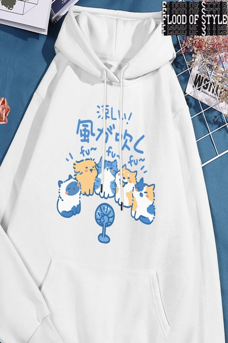 Hip Hop Harajuku Vintage Tarzı  5 kediler üfleme fanlar  Gri