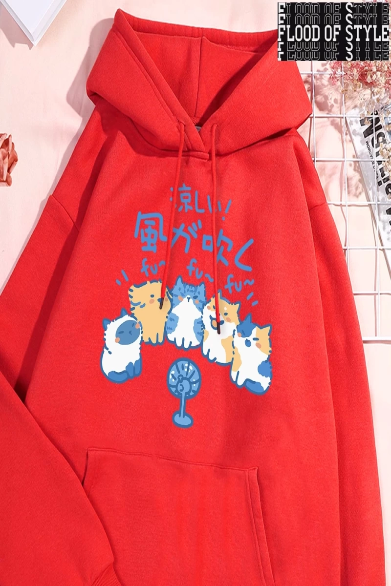 Hip Hop Harajuku Vintage Tarzı  5 kediler üfleme fanlar  Gri